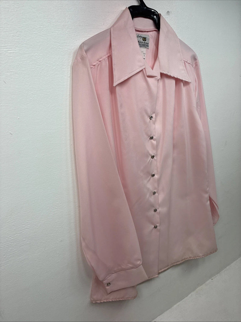 New Women’s Dickson Jenkins Pink Long Sleeve Pearl Snap Size 36 II-61