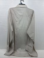 New Men’s White Horse Beige Stripe Long Sleeve Pearl Snap 4XL F-50