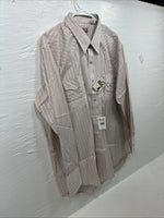 New Men’s ELY Cattleman Pink Stripe Long Sleeve Pearl Snap 17.5 X 34 XL T-31