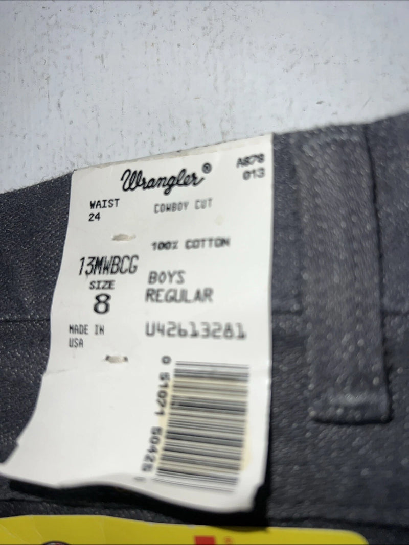 New Boys Grey Wrangler Cowboy Cut Pro Rodeo Denim Jeans. 8/24 B-26