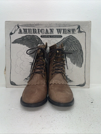 New Women’s Brown American West Cowboy Boots. 5992 8.5 8 1/2 W. 15-50