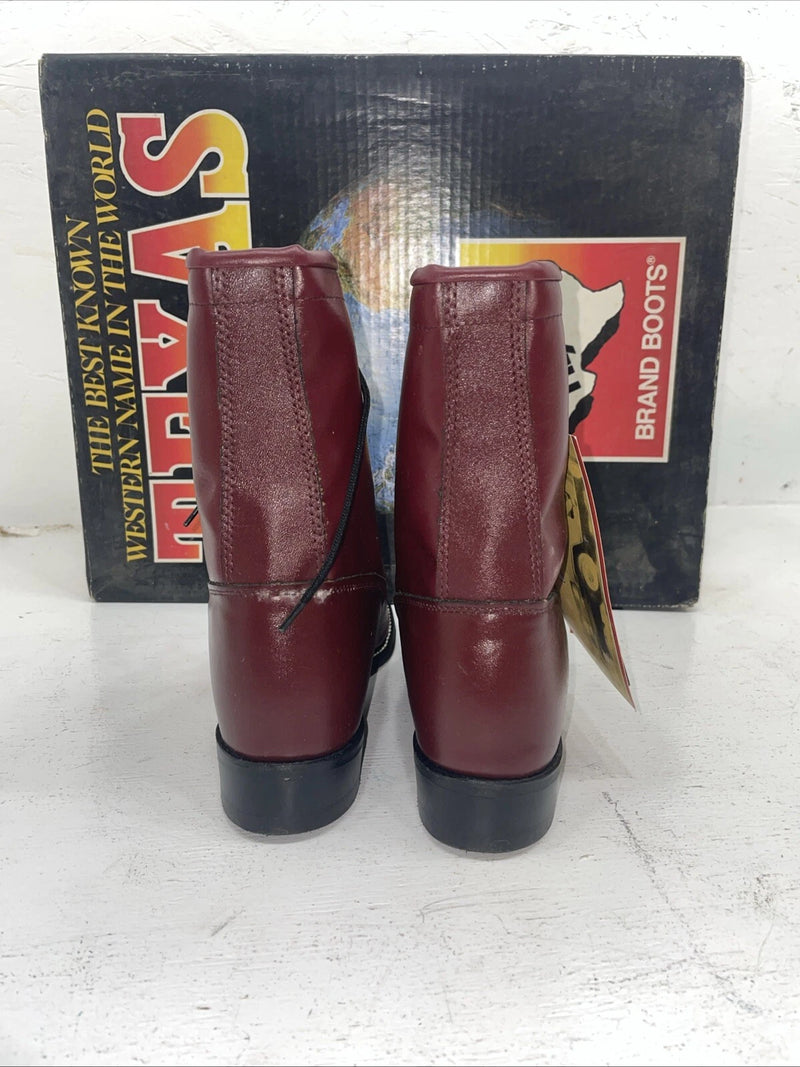 New Women’s Red Texas Brand Lace Up Cowboy Boots. 4493 7 M. 18-35