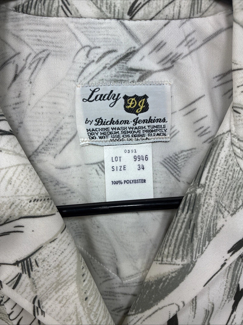 New Woman Dickson Jenkins Deigned Long Sleeve Pearl Snap Size 34 LL-11