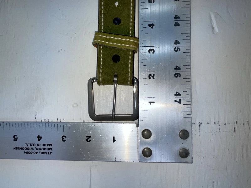 New Green Genuine Leather Weaved 38” Belt #927 JJ-71