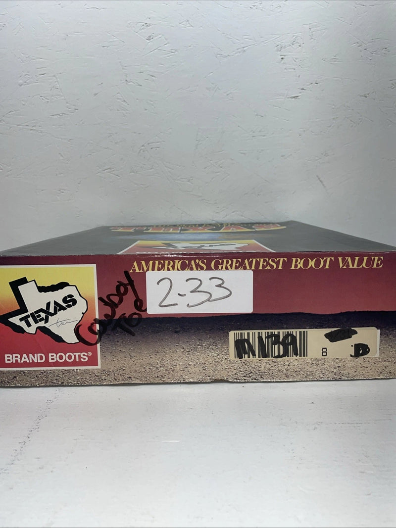New Men’s Brown Texas Brand Cowboy Boots. M 139 8 D. 2-33