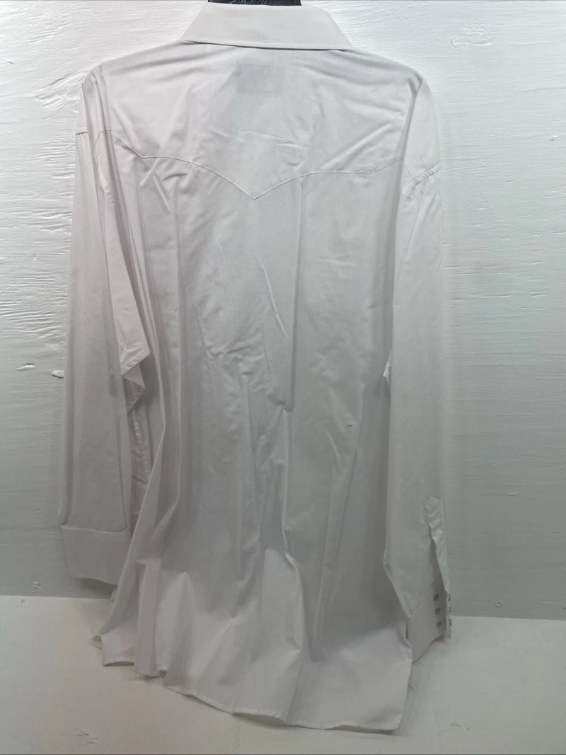 New Men’s White Horse White Long Sleeve Pearl Snap 4XL E-21