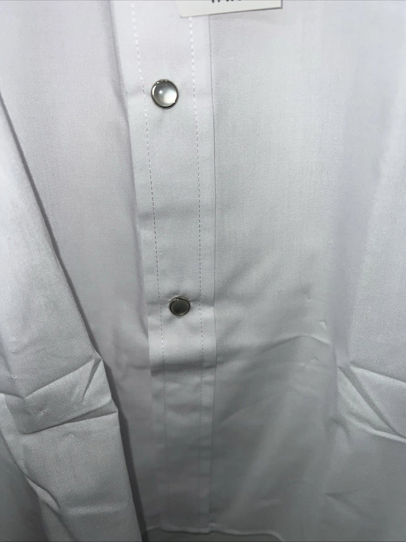 New Men’s White ELY Cattleman Long Sleeve Pearl Snap Shirt. 17x35 XL S-2