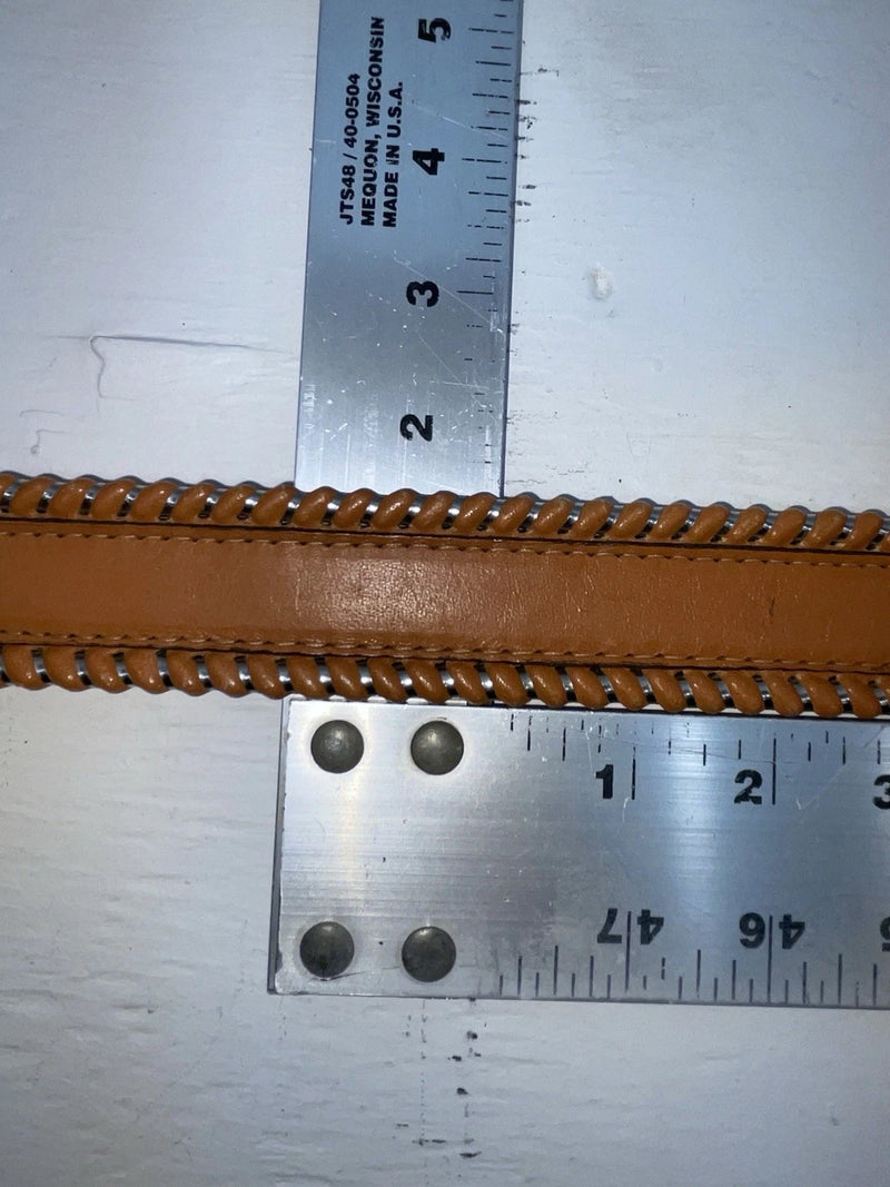 New Brown Genuine Leather Longhorn Weaved 32” Belt #82807 JJ-55
