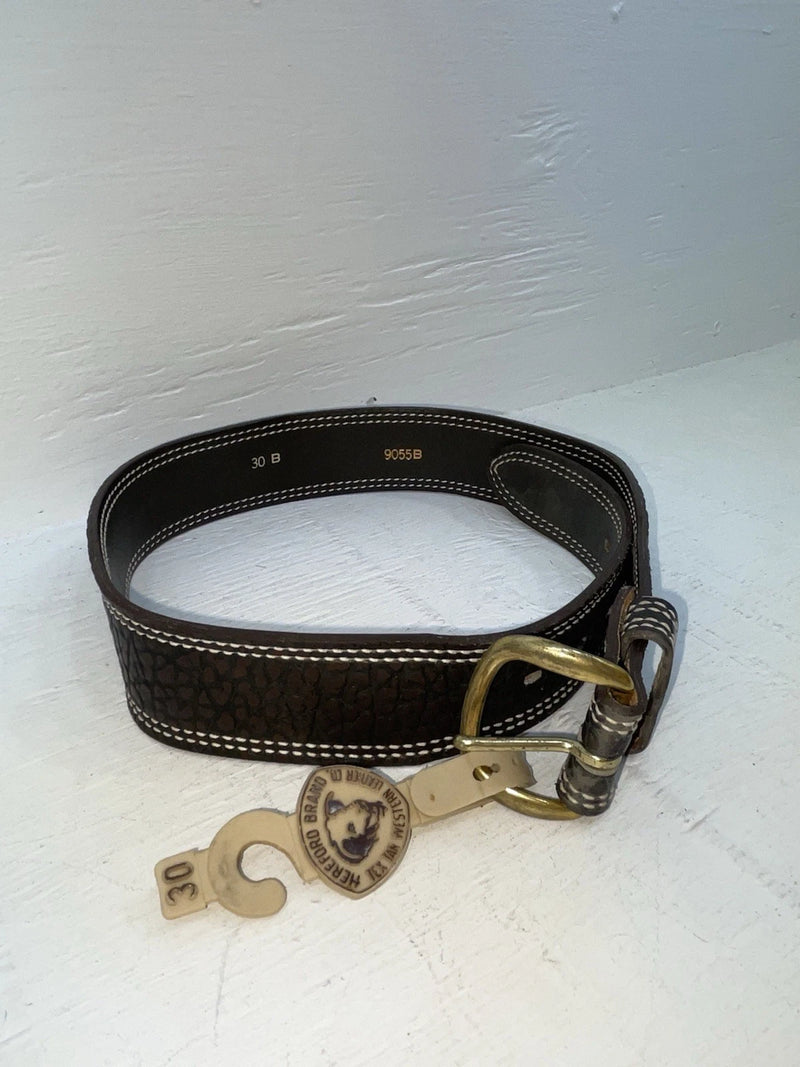 New Black Genuine Leather Tex Tan Tooled 30” Belt #955 NN-4