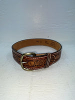 New Brown Genuine Leather Perkies Tooled 22” Belt #601 NN-51