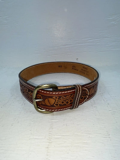 New Brown Genuine Leather Perkies Tooled 22” Belt #601 NN-51