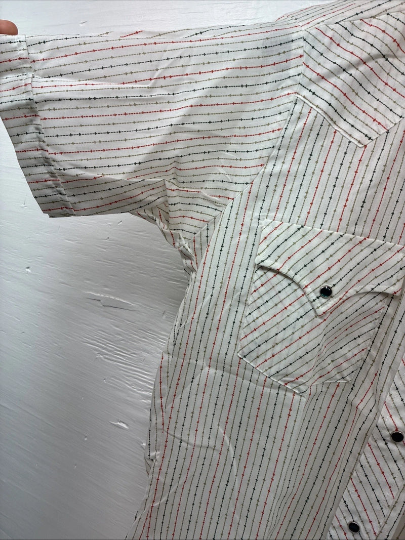 New Men’s Dickson Jenkins Multicolor Stripe Short Sleeve Pearl Snap Medium O-73
