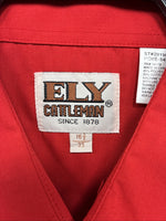 New Men’s ELY Cattleman Western Red Long Sleeve Pearl Snap 16.5 Large V-45