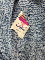 New Women’s Miller Blue Designed Long Sleeve Pearl Snap 16 X 34 XL II-10