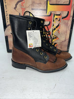 New Women’s Brown Lace Up Texas Brand Cowboy Boots. 4460 6.5 6 1/2 M. 19-88