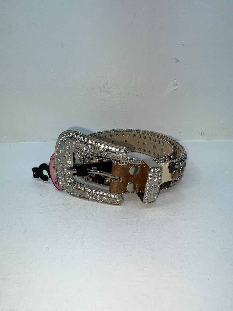 New Cow Print Genuine Leather Blazin Roxx Bling S Belt #N3510602 Z-59