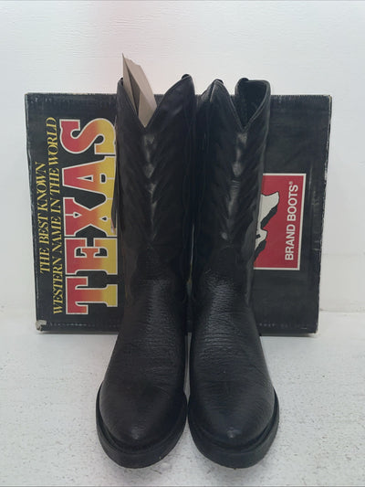 New Men’s Black Texas Brand Cowboy Boots. 251542361 9 D. 3-69