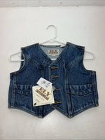 New Children’s ELY Outerwear Denim Short Sleeve Button Up Tank S #141104 3C-51