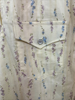 New Kids White Horse Yellow Floral Long Sleeve Pearl Snap Medium DD-48