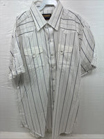 New Men’s Panhandle Slim White Stripe Long Sleeve Pearl Snap 18 2XL AA-115