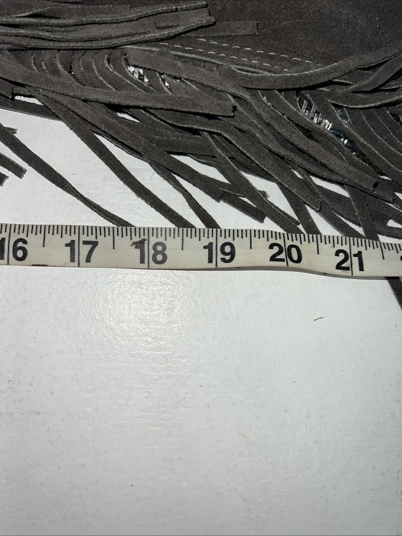 NOS Gray Show Chaps With Fringe Adjustable Waist 38” L-31
