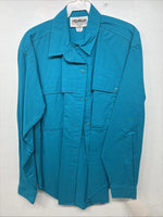 New Women’s San Angelo Blue Long Sleeve Button Up Medium MM-109