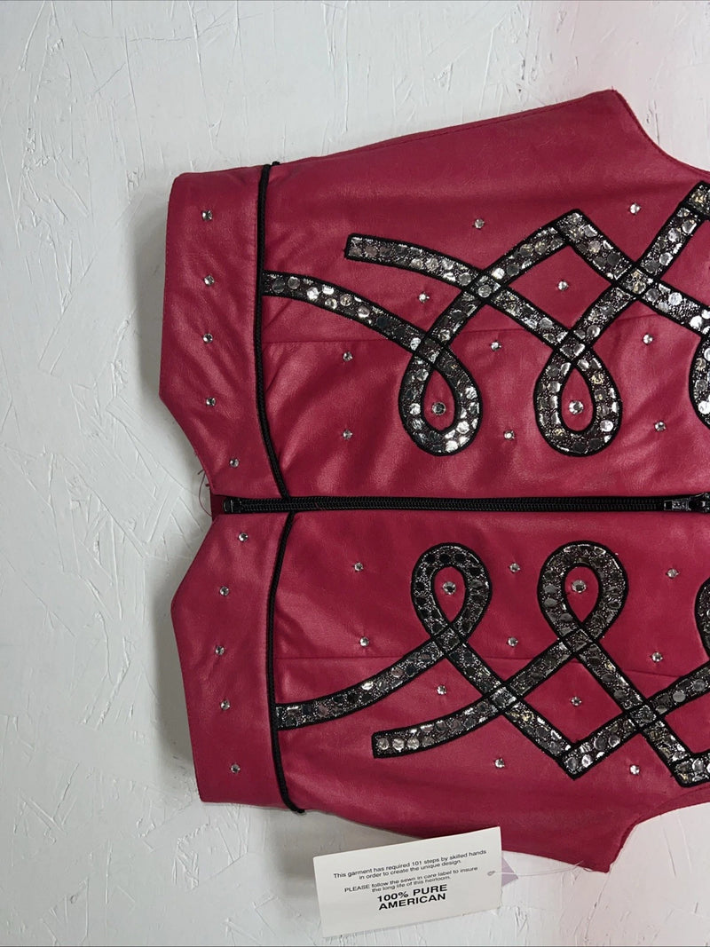 New Women’s Pink 1849 Authentic Ranchwear Western Show Vest XXS E-605