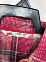 New Women’s Cumberland Pink Plaid Long Sleeve Pearl Snap XL GG-29