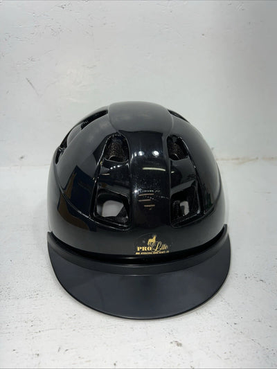 New Women’s Black Pro Lite English Riding Helmet. 1057 Large. 12-89