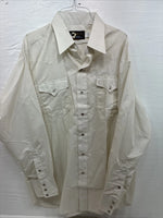 New Men’s Panhandle Off White Long Sleeve Pearl Snap XL J-34