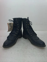 New Men’s Black Lace Up Texas Brand Cowboy Boots. 8850 8 E E. 1-128