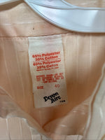 New Women’s Devon Aire Orange Stripe Short Sleeve Button Up Size 40 YY-5