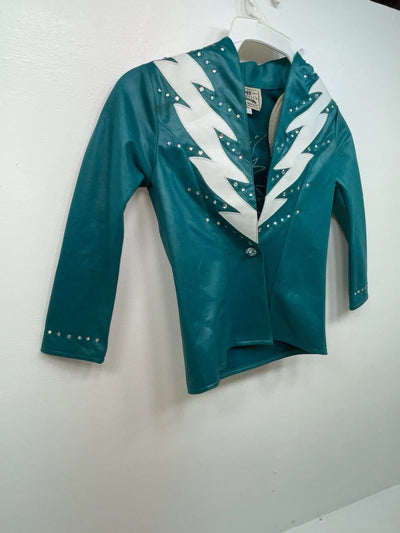 New Women’s Teal 1849 Authentic Ranchwear Long Sleeve Show Vest XS 3B-105