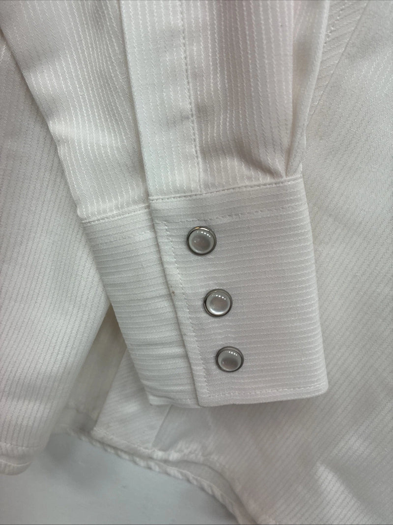 New Boys White Horse White Long Sleeve Pearl Snap Large DD-77
