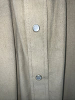 New Mens Tan Velvet White House Pearl Snap Long Sleeve Shirt. XXL G-65