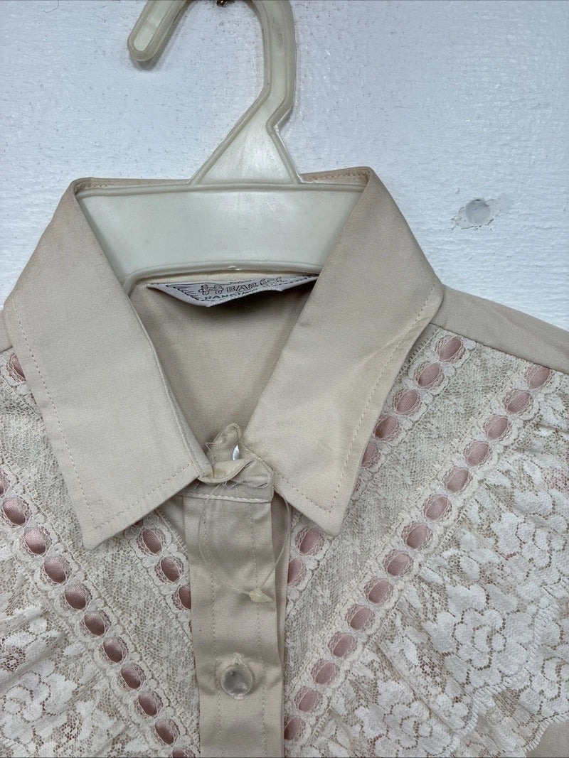 New Women’s H Bar C Designed Tan Long Sleeve Bottom Up Side 30 TT-17