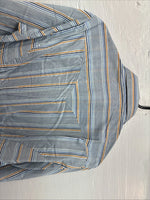 New Men’s Tem Tex Blue Stripe Long Sleeve Pearl Snap 16 X 33 Large R-16