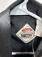 New Women’s Cumberland Black Rose Long Sleeve Pearl Snap Medium LL-86