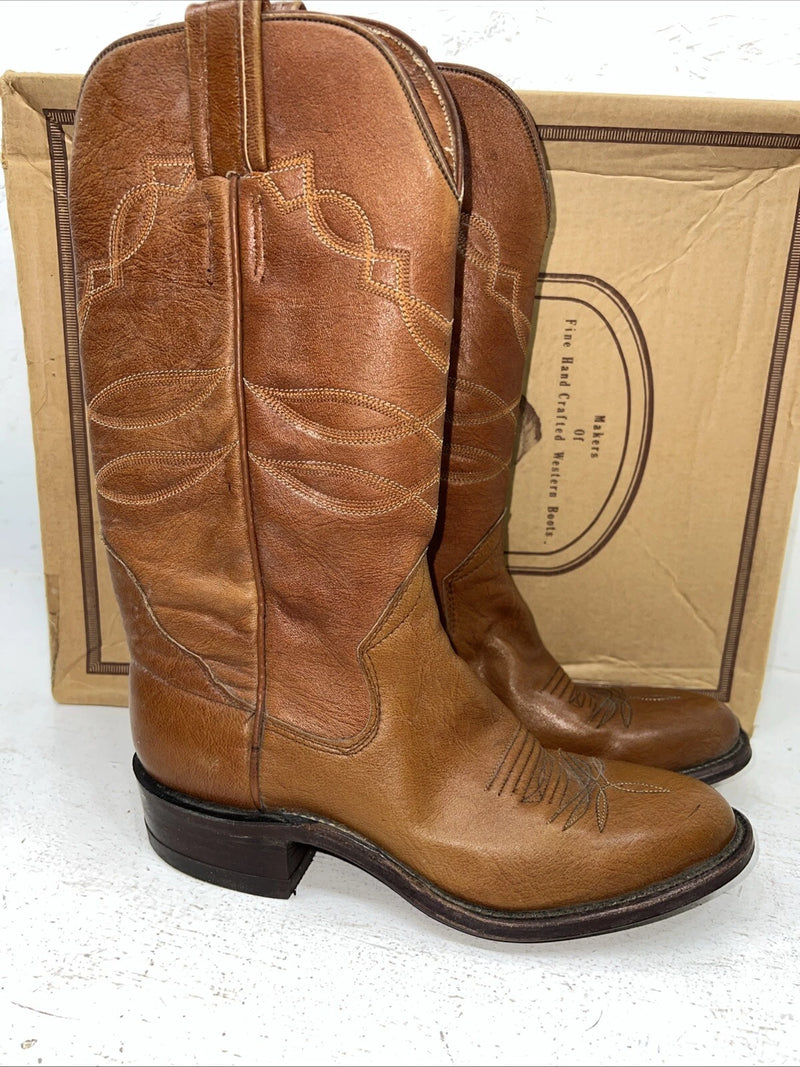 New Women’s Brown J. Chisholm Cowboy Boots. L 4071 7.5 7 1/2 A. 17-95