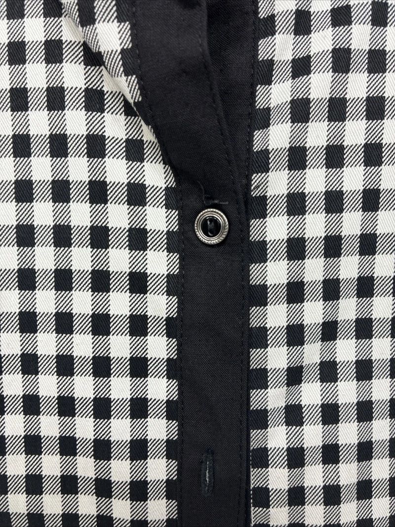 New Women’s Cowboy Threads Black White Design Sleeveless Button Up Medium YY-88
