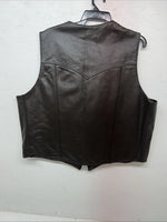 New Western Express Men’s Brown Leather 3XL Vest QQ-23