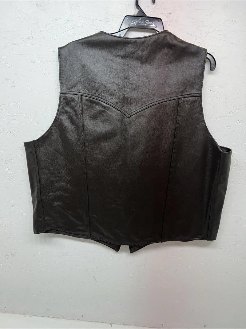New Western Express Men’s Brown Leather 3XL Vest QQ-23