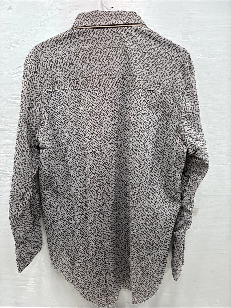 New Men’s Miller Brown Designed Long Sleeve Pearl Snap 17 X 33 XL T-6