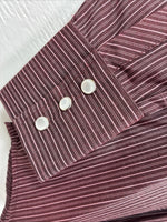 New Kids White Horse Purple Stripe Long Sleeve Pearl Snap Medium DD-21