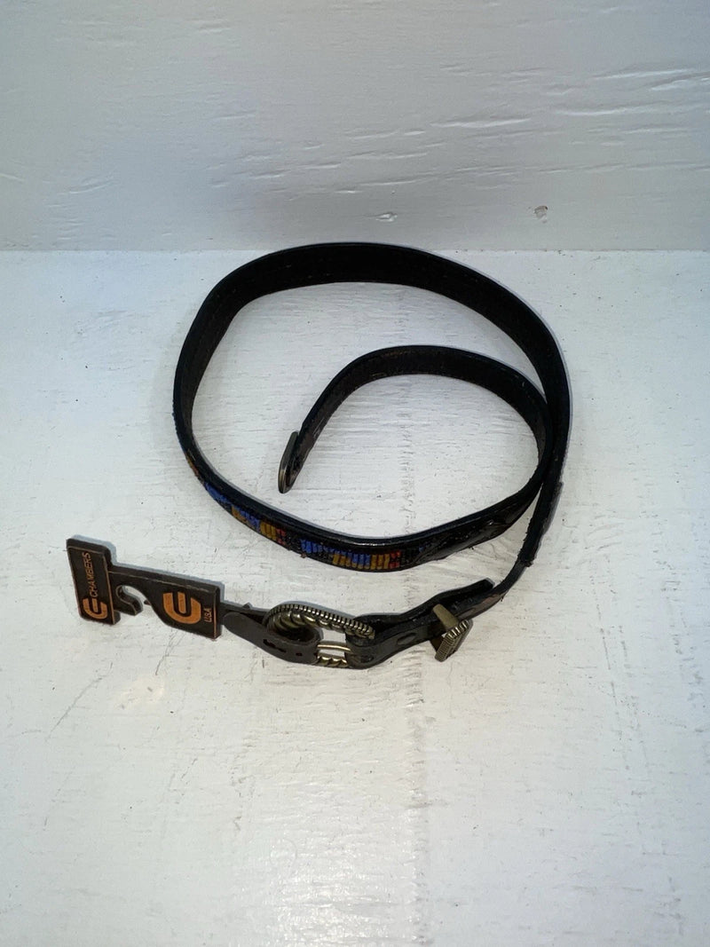 New Black Genuine Leather Chambers Beaded 28” Belt #PR485 JJ-136