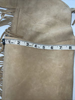 NOS Tan Children’s Show Chaps With Fringe Adjustable Waist 36” L-40