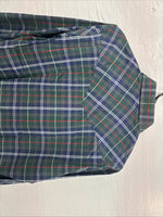 New Men’s ELY Plains Green Blue Plaid long Sleeve Pearl Snap 15.5 Medium T-67