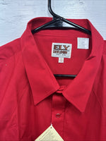 New Men’s ELY Cattleman Red Short Sleeve Pearl Snap 18.5 2XL R-12