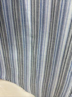 New Teens White Horse Blue Stripe Long Sleeve Pearl Snap Medium V-103