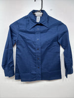 New Kids Fenton Navy Blue Long Sleeve Button Up Size 8 DD-132